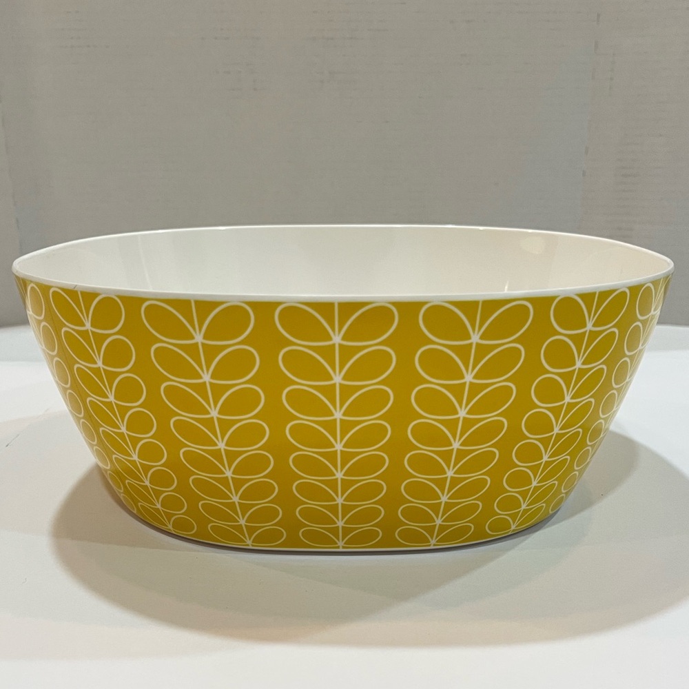 2012 Orla Kiely House MCM Melamine Plastic Large Salad Serving Bowl Dish Yellow